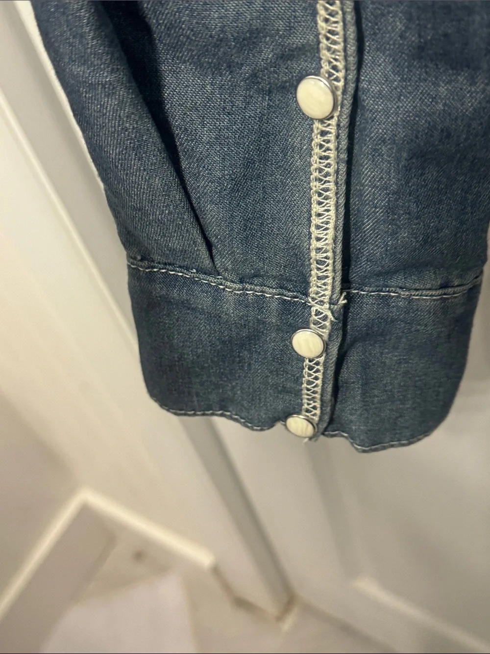 True Religion Men's Denim Western Shirt in Faded Blue